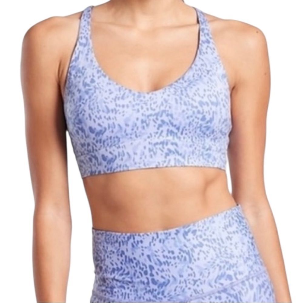 Athleta Solace Printed Bra D-DD Periwinkle Blue Size 2X Sports NWOT